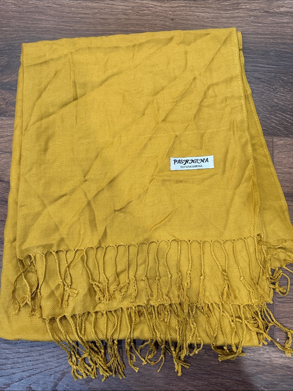 pashmina Mustard Yellow Fringe Pashmina Wrap
